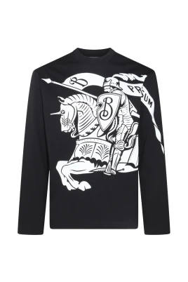 Svart Bomull T-shirt med Logotyptryck