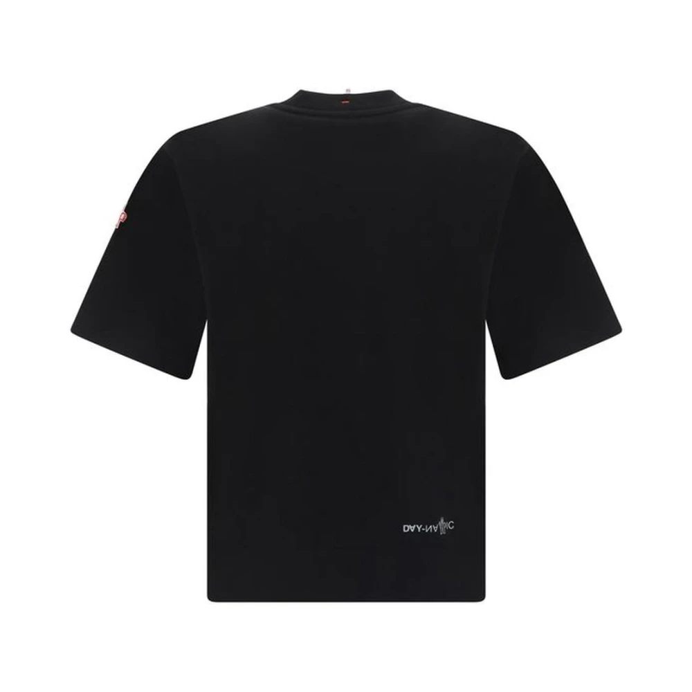 Moncler Monogram Katoenen T-shirt met Ronde Hals Black Heren