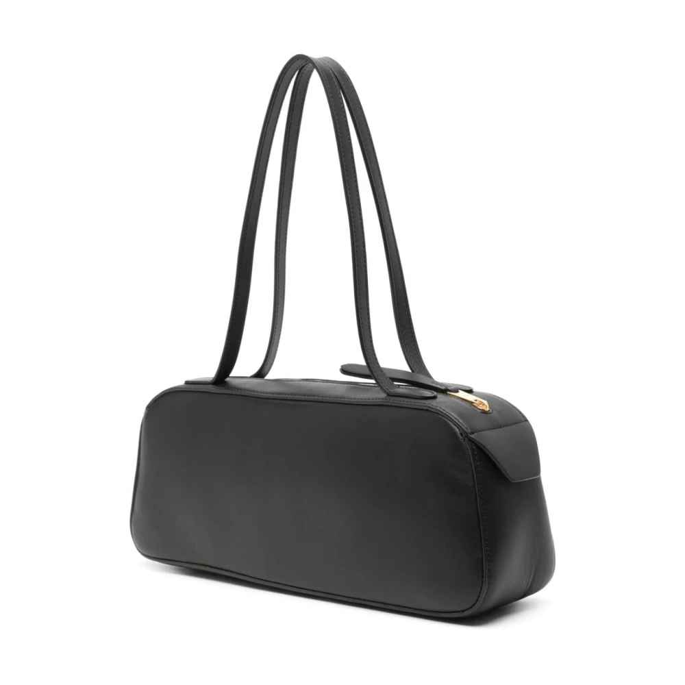 Khaite Zwarte Leren Schoudertas Black Dames