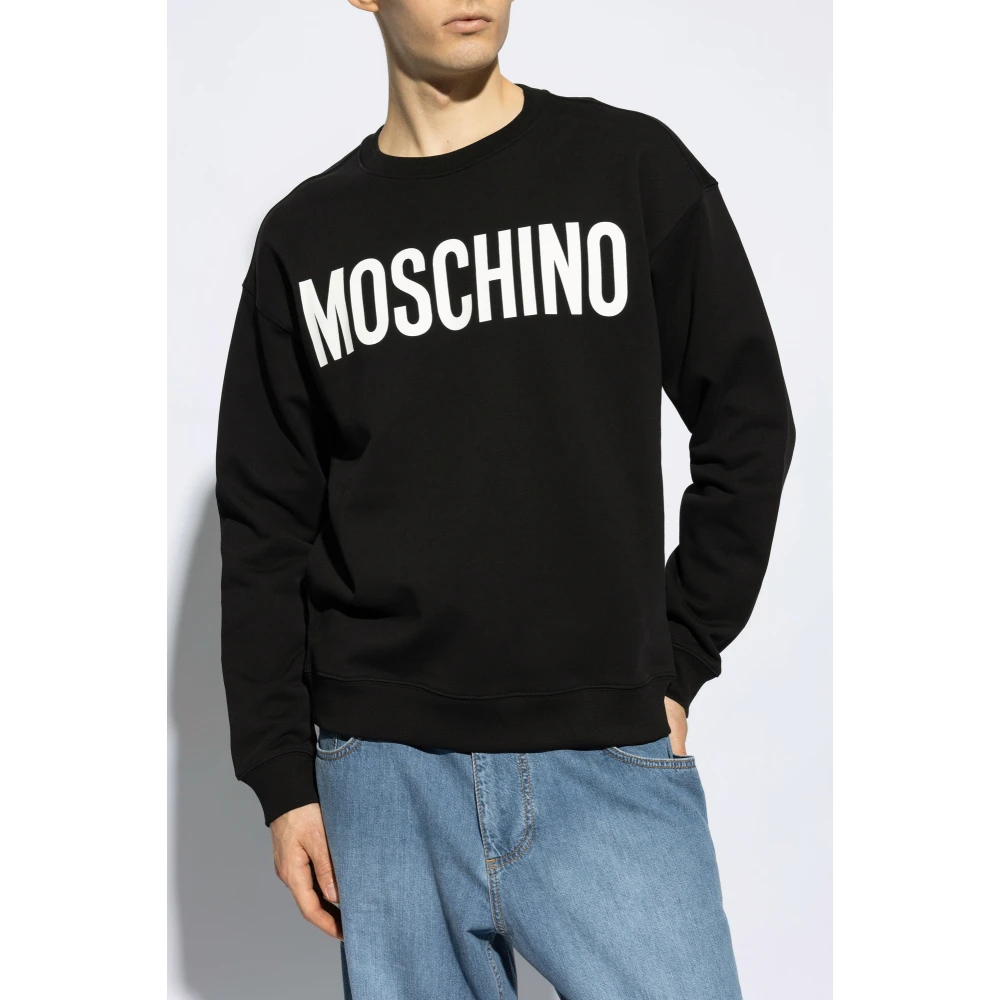 Moschino Sweatshirt met logo Black Heren