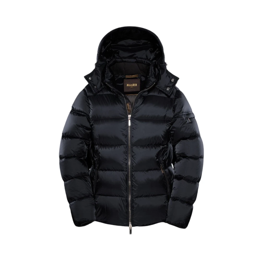 Moorer Men's Blue Down Jackets, 4XL, Boudin Quilted Goose Down Bomber Jacket