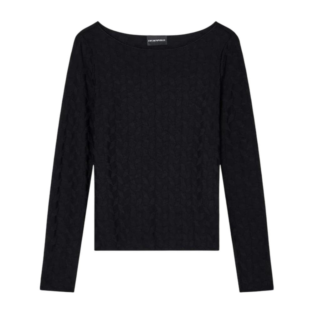 Emporio Armani Damen Schwarz Maglieria E Felpe Poliestere