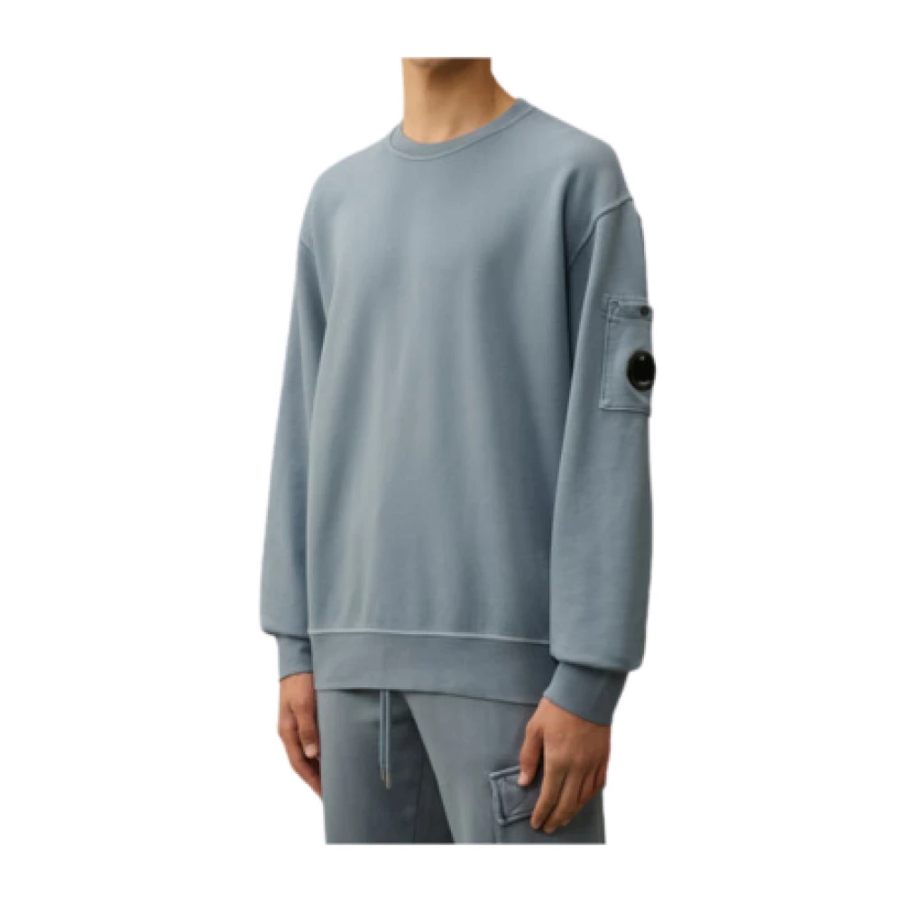 C.P. Company Diagonaal Fleece Sweatshirt Blue Heren