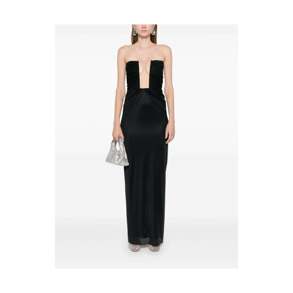 Christopher Esber Zwarte Strapless Column Jurk met Hardware Detail Black Dames