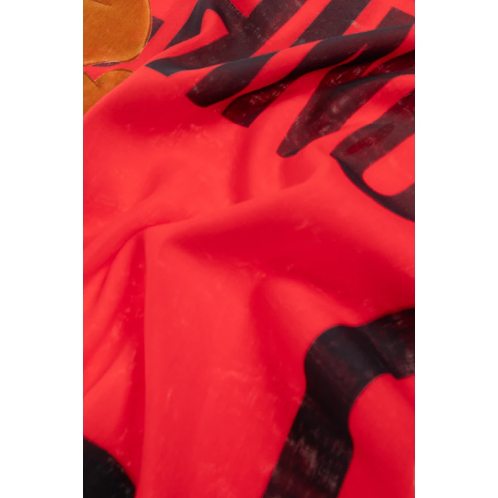 Moschino Sjaal met logo Red Unisex