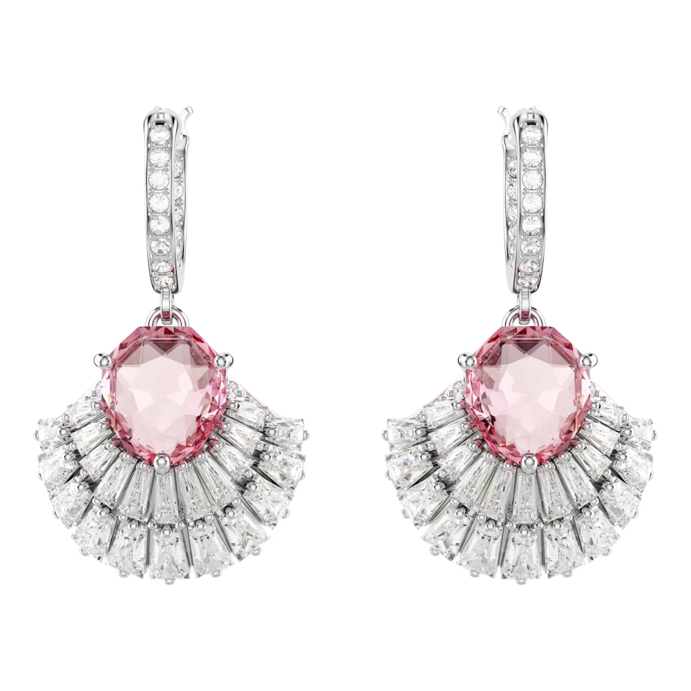 Swarovski Women's Pink Earrings Unisex Idyllia Shell Rhodium Plated 5680295
