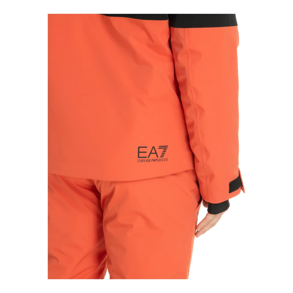 Emporio Armani EA7 Multikleur Ski Jas met Capuchon Orange Heren