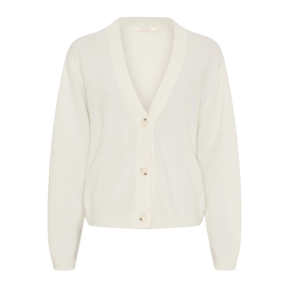 Btfcph Women's White Fine Knit Cashmere Cardigan - Cashmere Knitwear - S - Knitwear