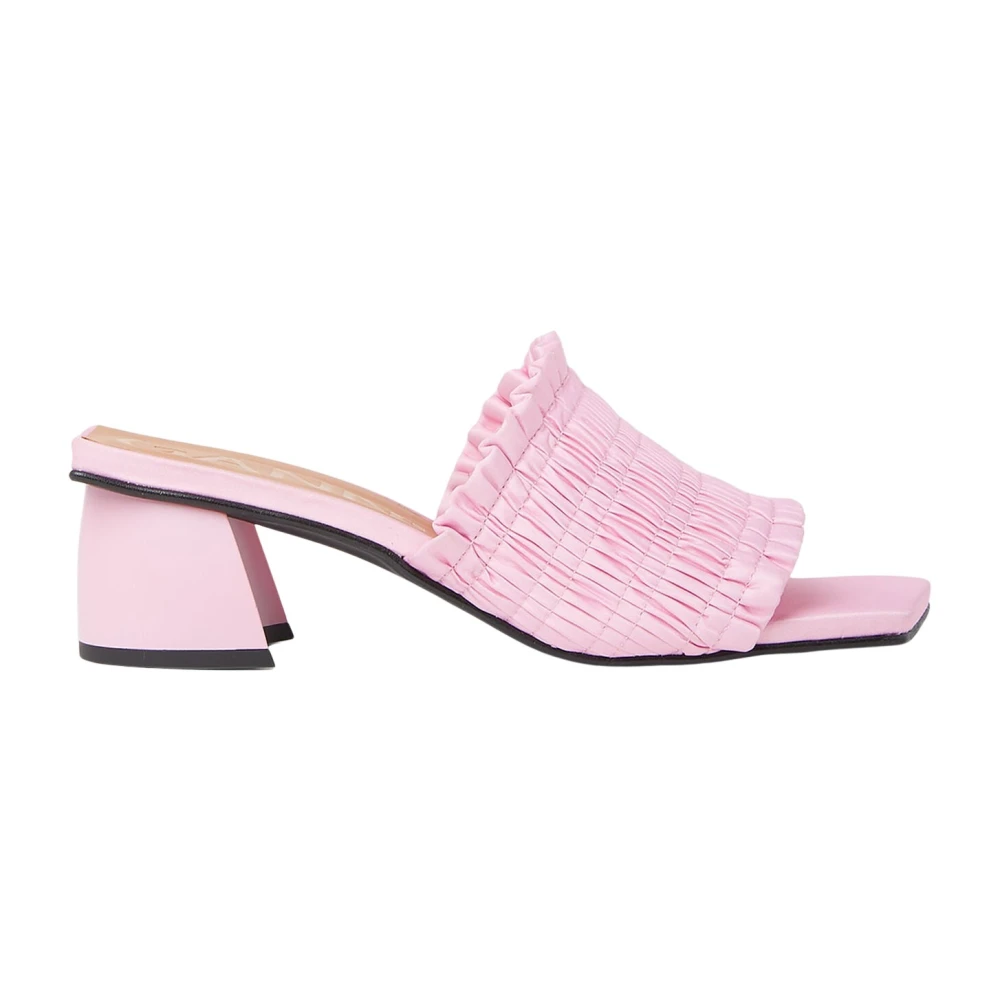 Ganni , Heeled Mules, Female, Pink, 3 Uk, Smock Kitten Heel Mules