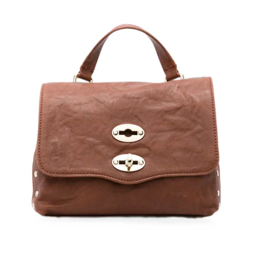 Zanellato , Handbags, Female, Brown, One Size, Postina Officina Baby Leather Handbag