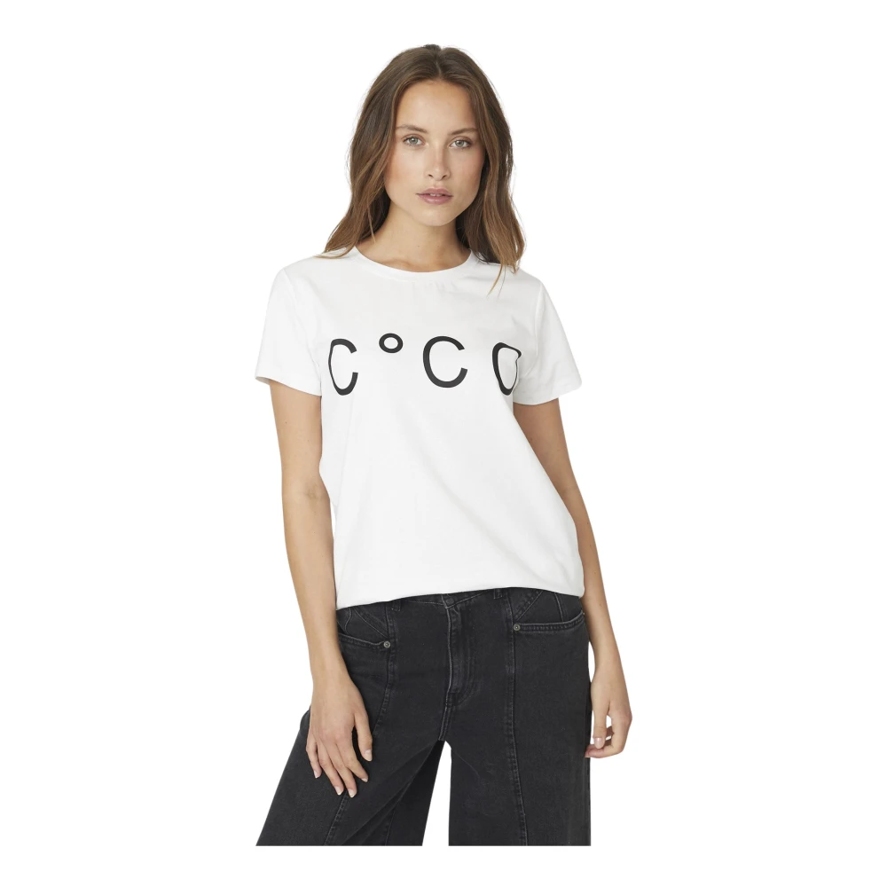 Co'couture Women's White T-Shirts, M, Signaturecc New Tee