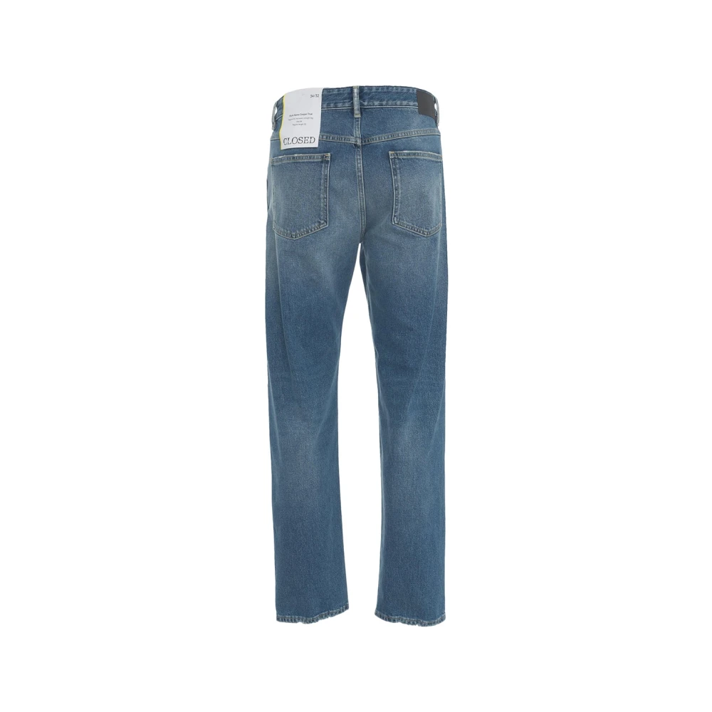closed Blauwe Straight Fit Jeans Met Distressed Look Blue Heren