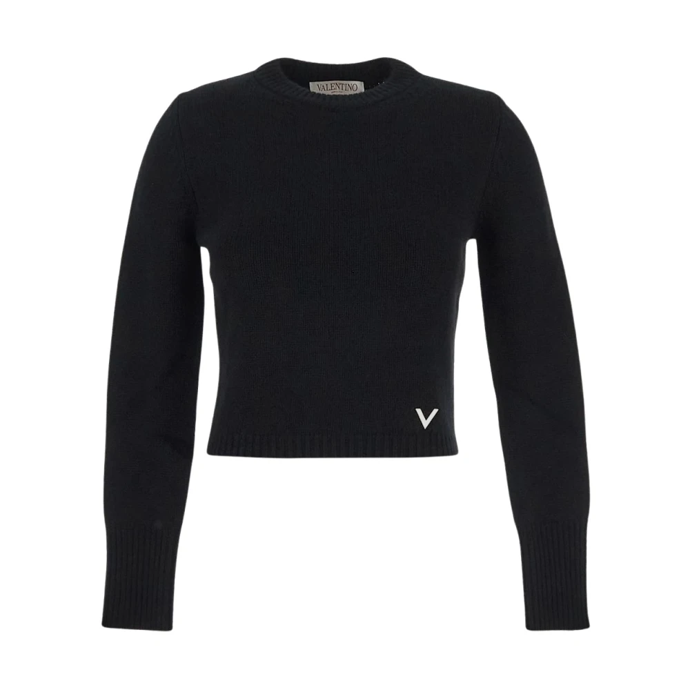 Valentino Cashmere V Sweater Black Dames