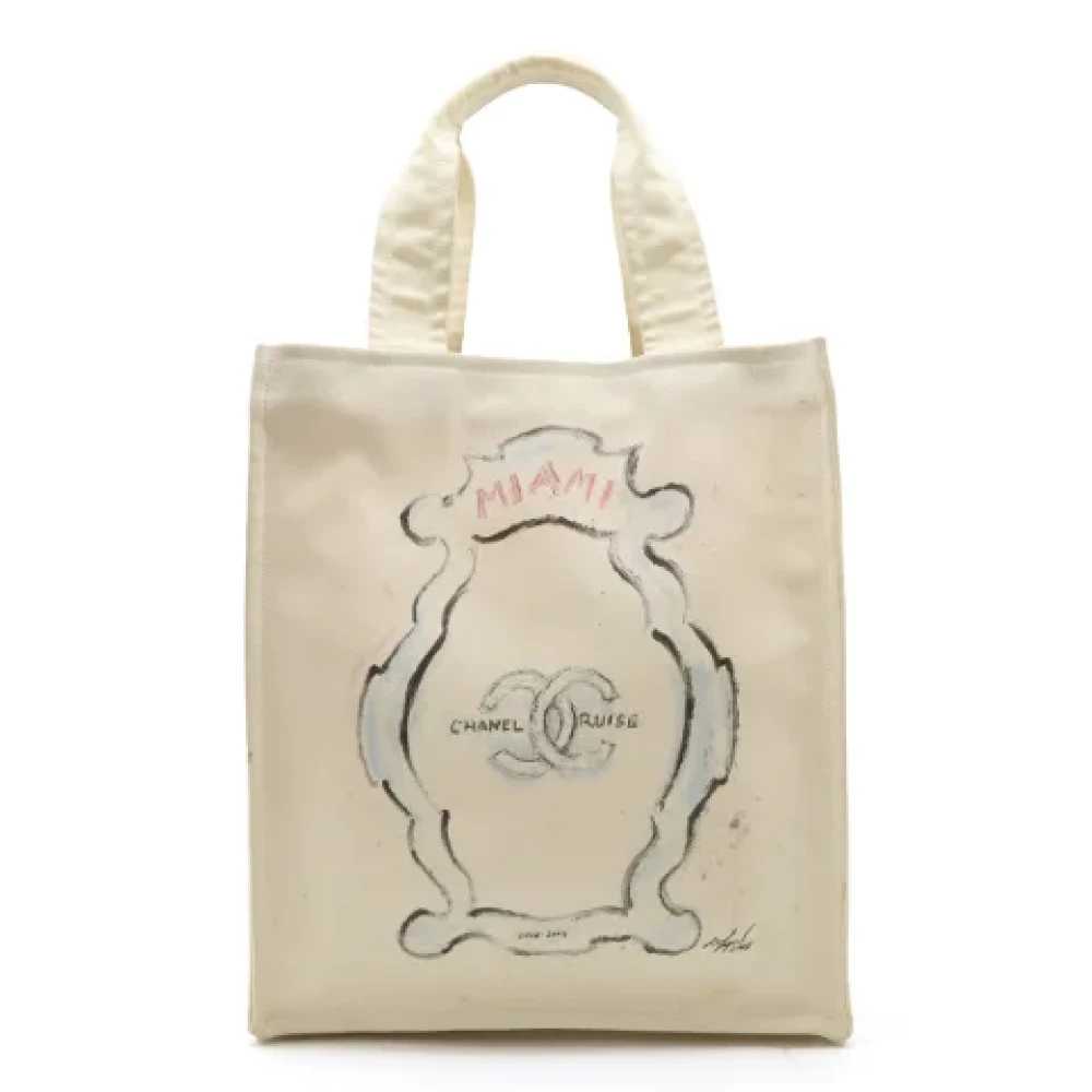 Chanel Vintage Pre-owned Canvas chanel-bags White Dames