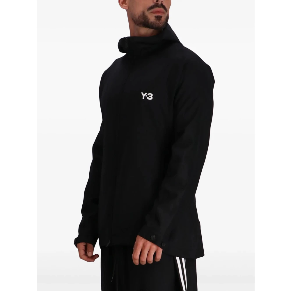 Y-3 Zwart Logo-Print Track Jacket Black Heren
