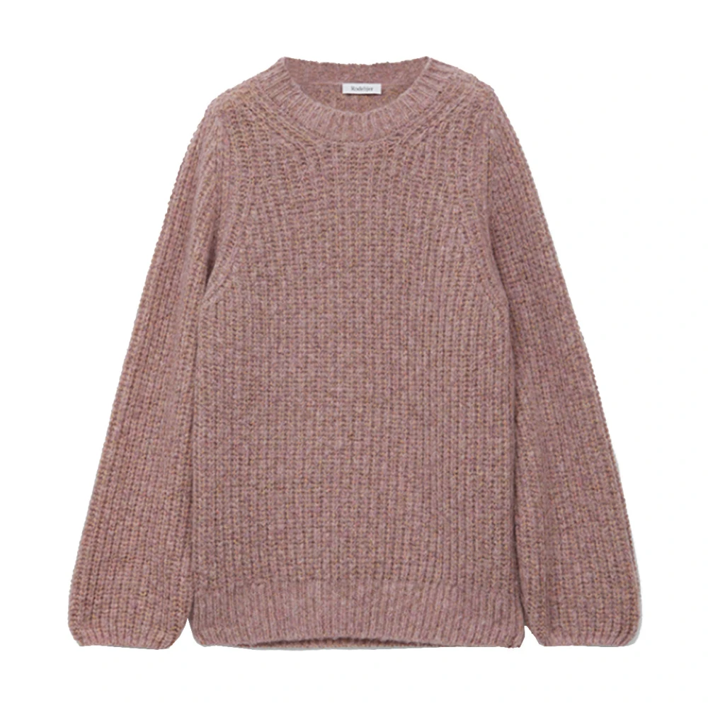 Rodebjer Women's Pink Round-Neck Knitwear,, Soft Alpaca-Blend Jumper Small