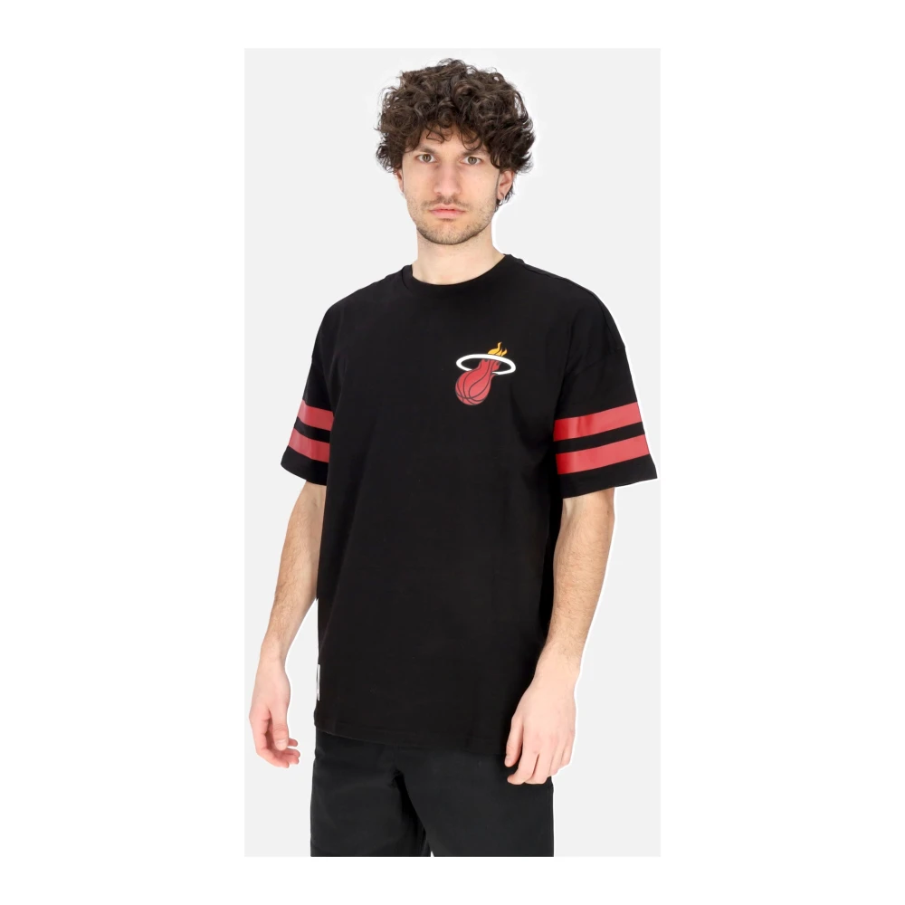 new era Miami Heat Arch Grafische Tee Zwart Rood Black Heren