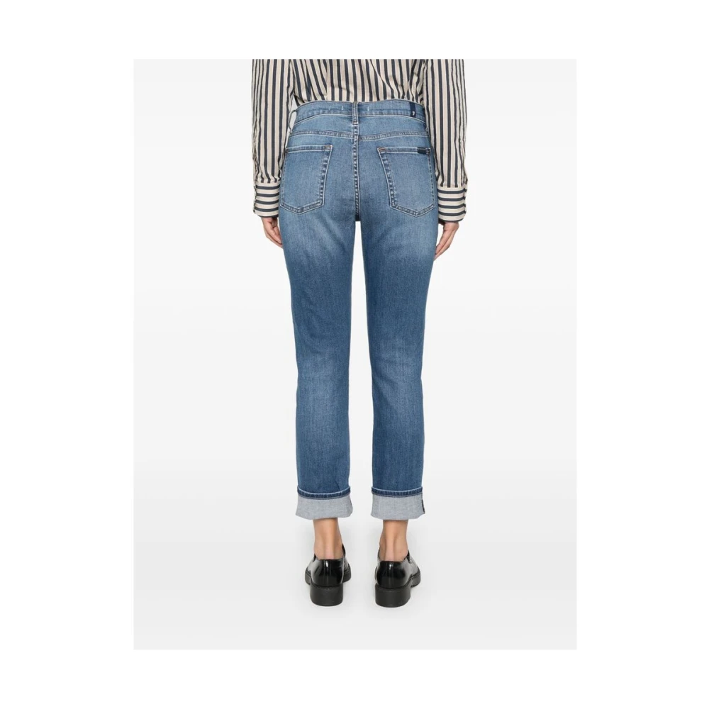 7 For All Mankind Slim Fit Jeans Donkerblauw Blue Dames