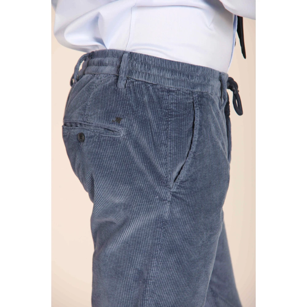 Mason's Velvet Jogger Chino's Extra Slim Fit Blue Heren