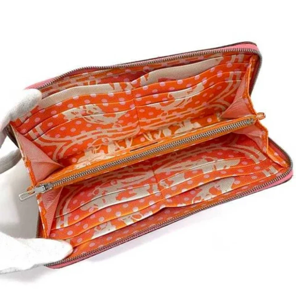 Hermès Vintage Pre-owned Canvas wallets Pink Dames