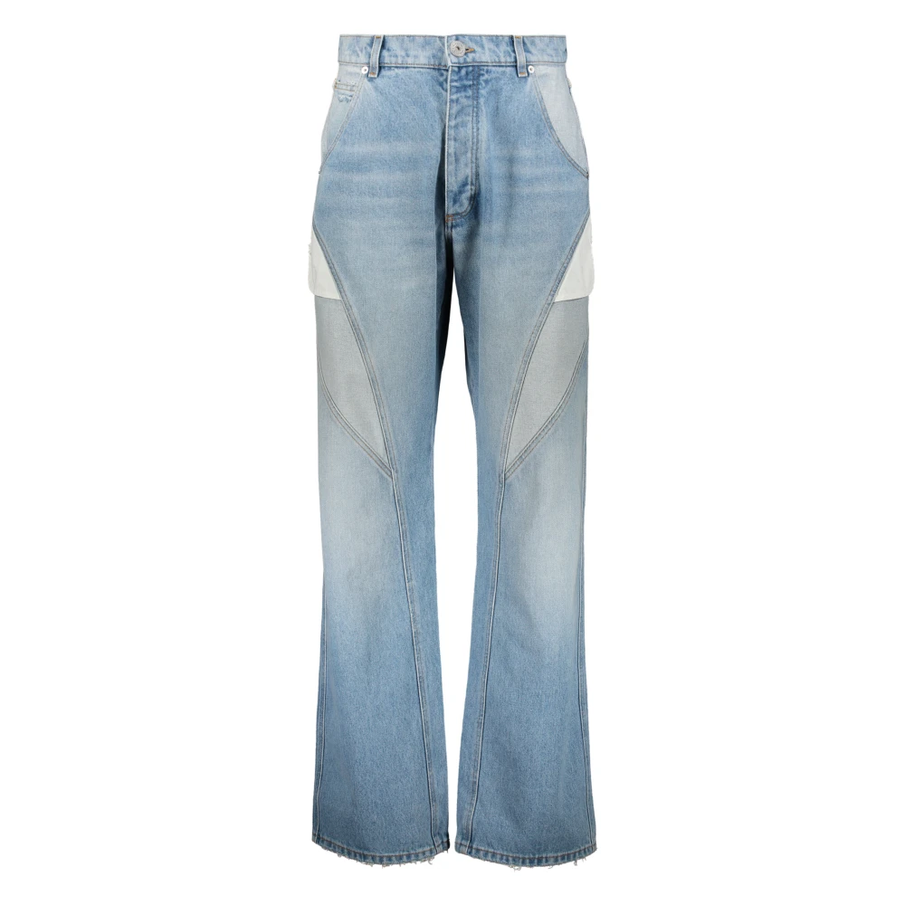 Balmain Klassieke Denim Jeans met Metalen Details Blue Heren