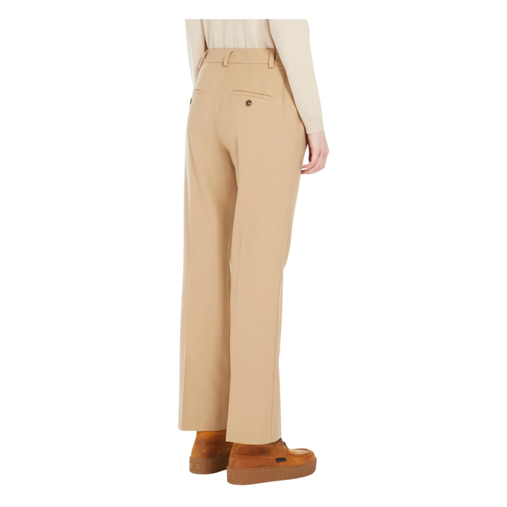 Max Mara Weekend Beige Straight Leg Trousers Beige Dames