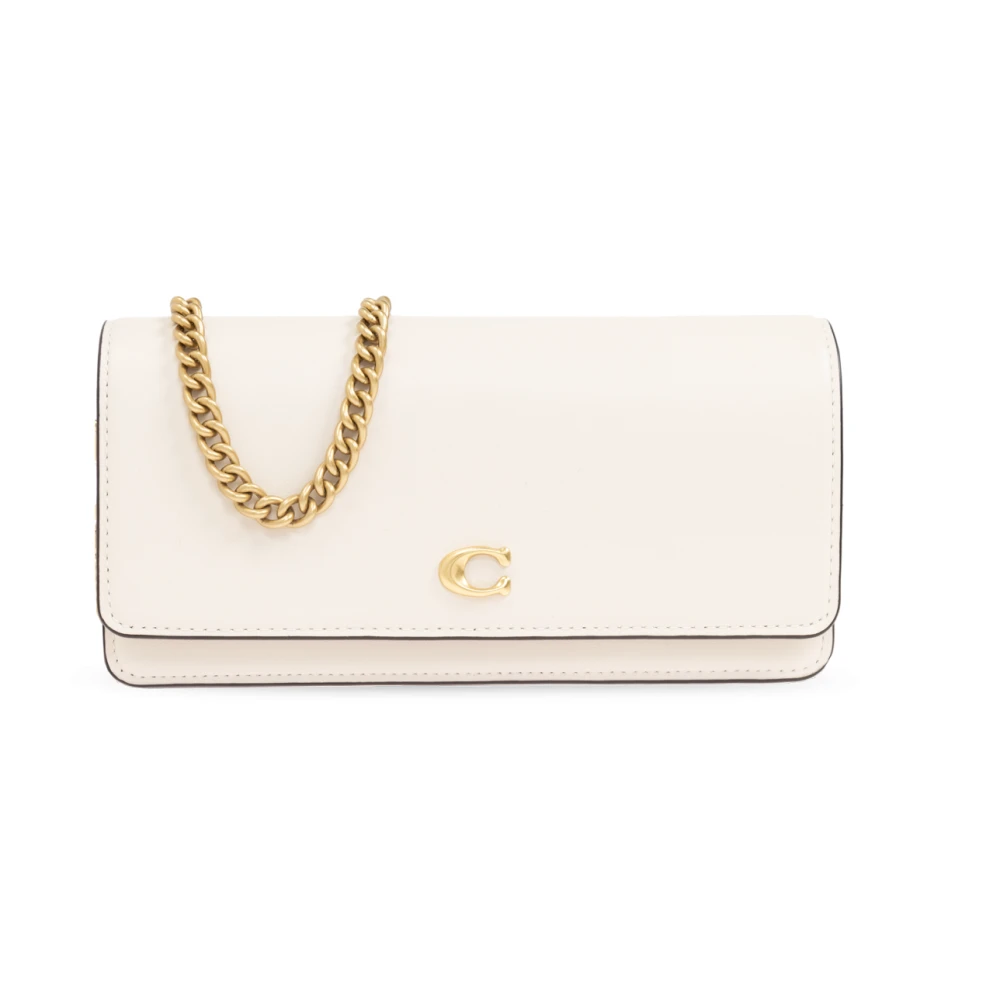 Coach Portemonnee Evie Lang aan een ketting Beige Dames