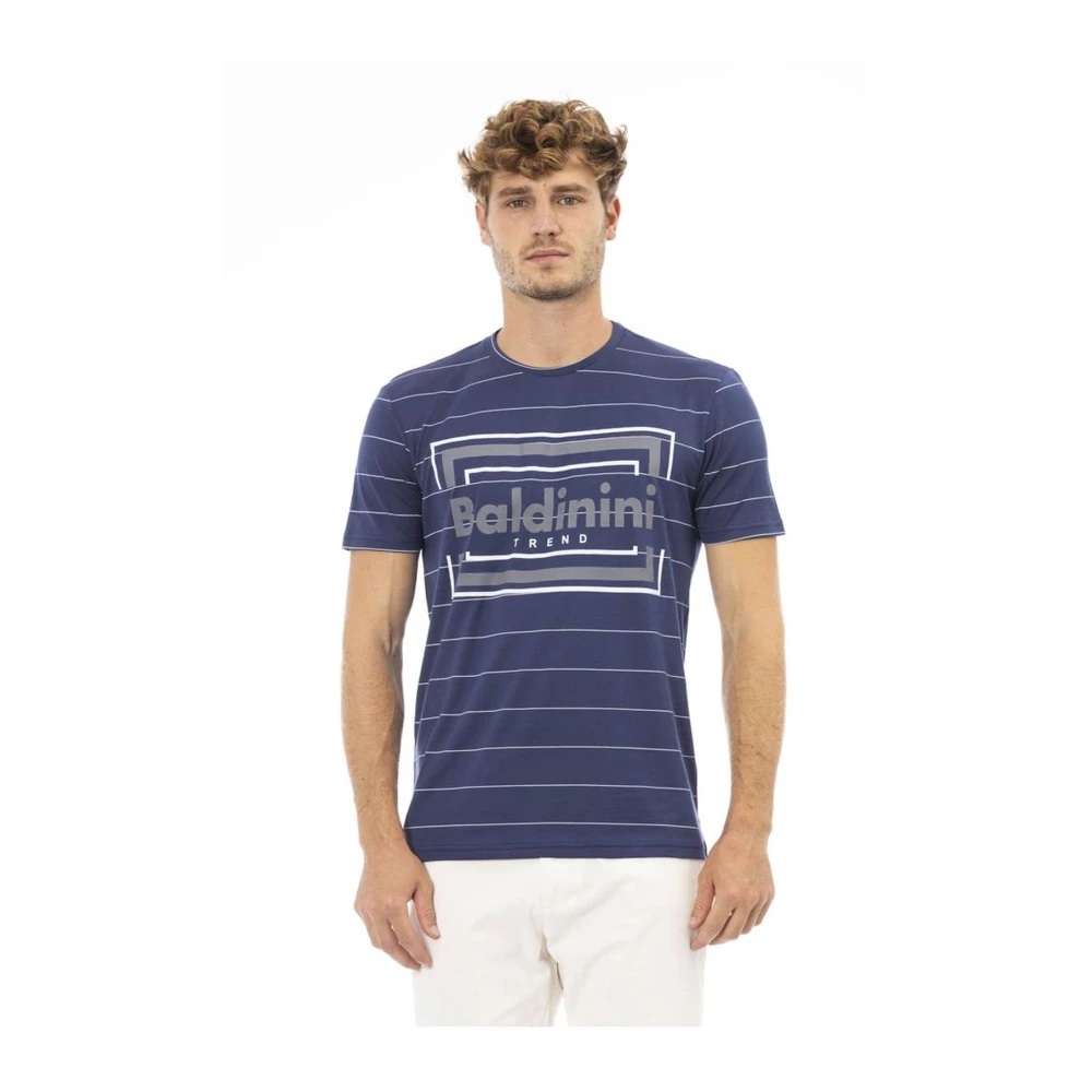Baldinini Bedrukt katoenen T-shirt Blue Heren