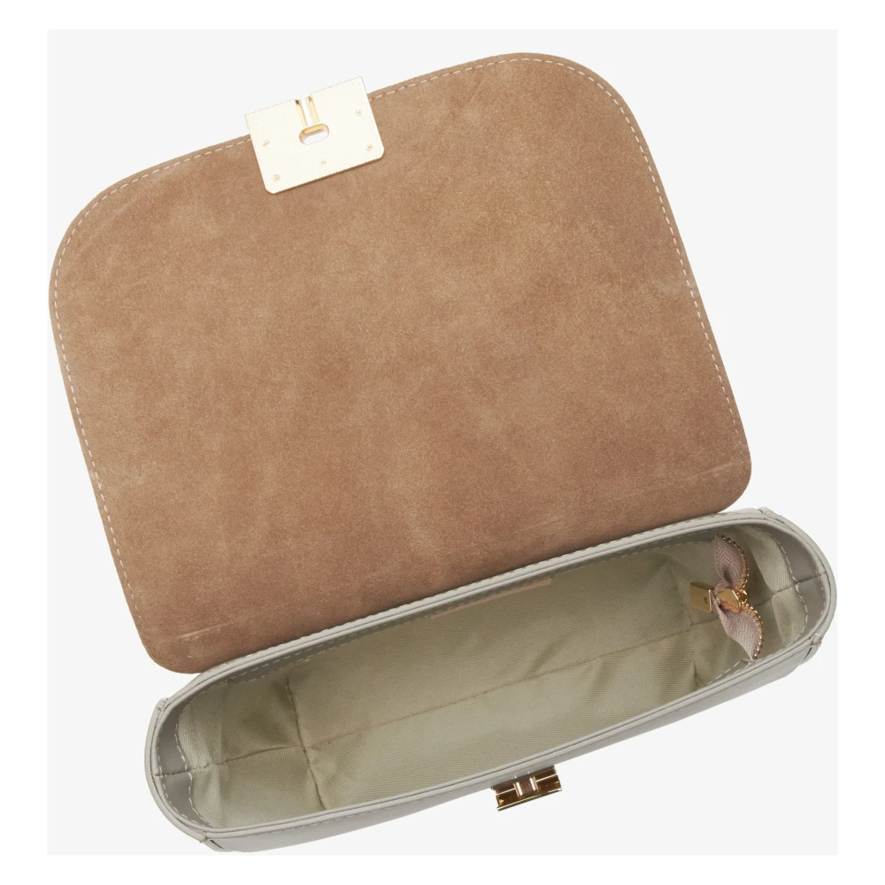 Estro Dames Grijze Halve Cirkel Handtas gemaakt van Italiaans Echt Leer Er00114783 Gray Dames
