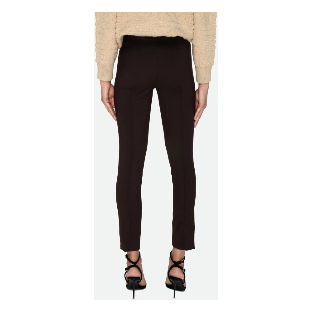 PATRIZIA PEPE Bruine Slim Fit Broek met Plooien Brown Dames