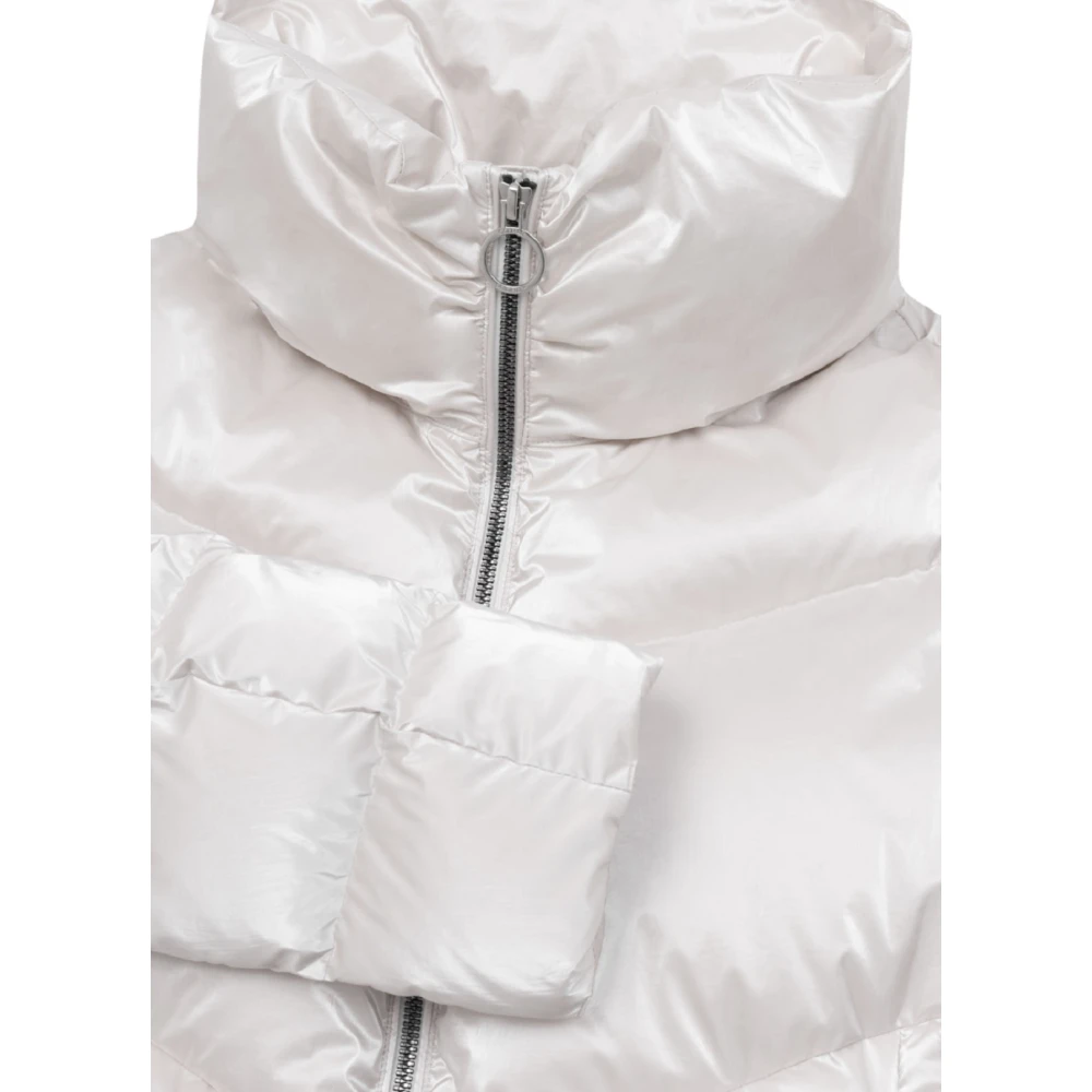 Colmar Glanzende gewatteerde jas met hoge kraag Beige Dames