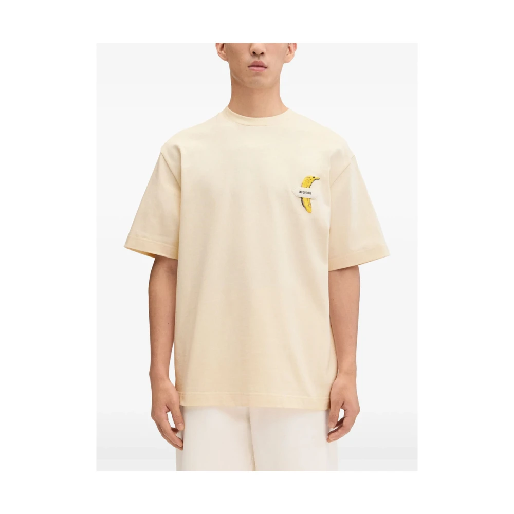 Jacquemus Off-White Crew Neck T-shirt Beige Heren