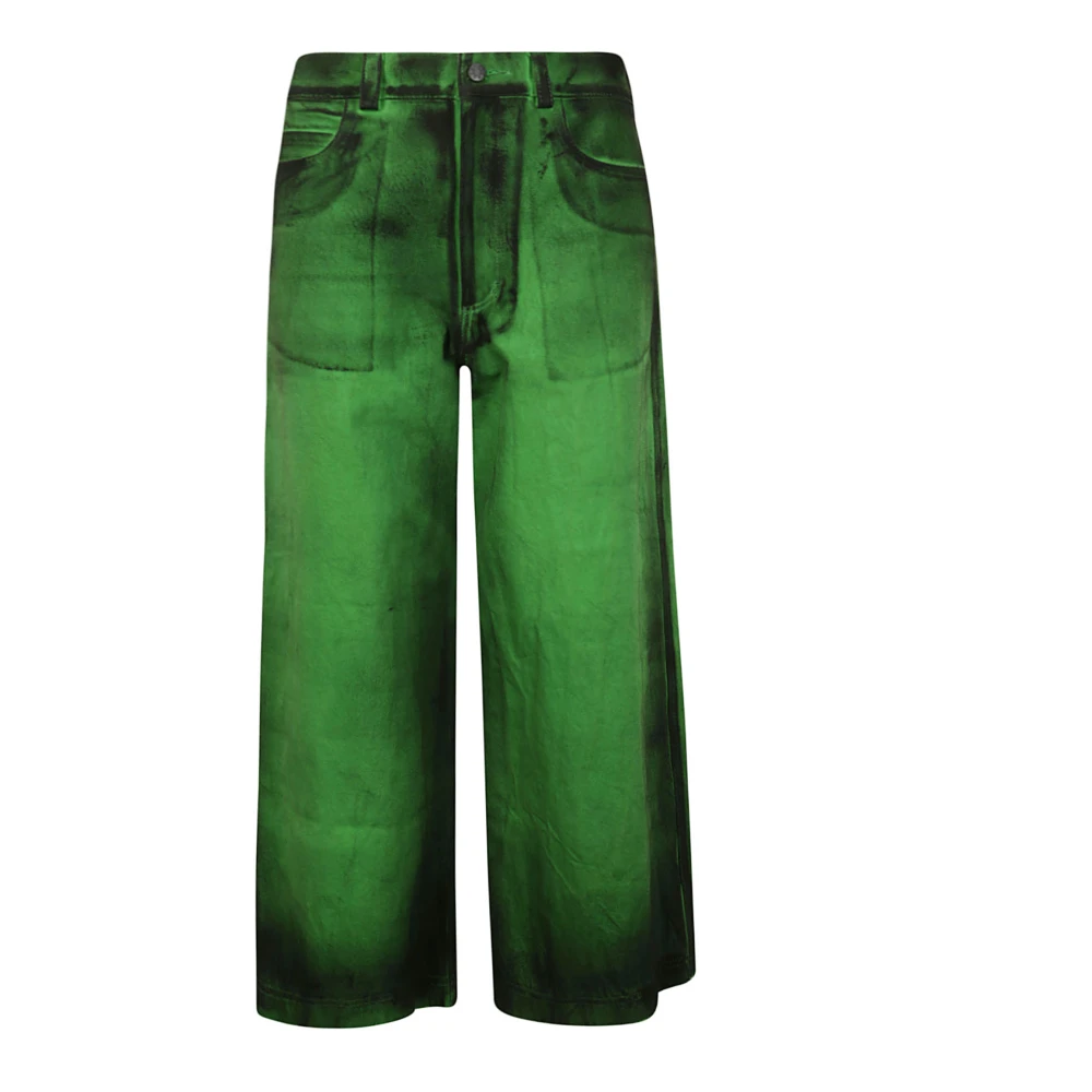 Melitta Baumeister Wijde broek met kleurdetail Green Dames