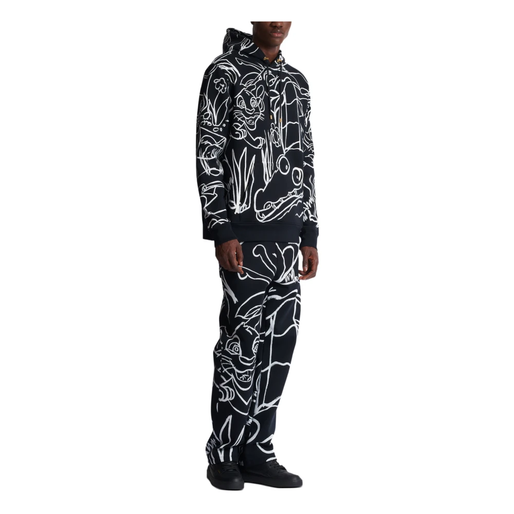 Balmain Disney x : The Lion King Hoodie met print kind Black Heren