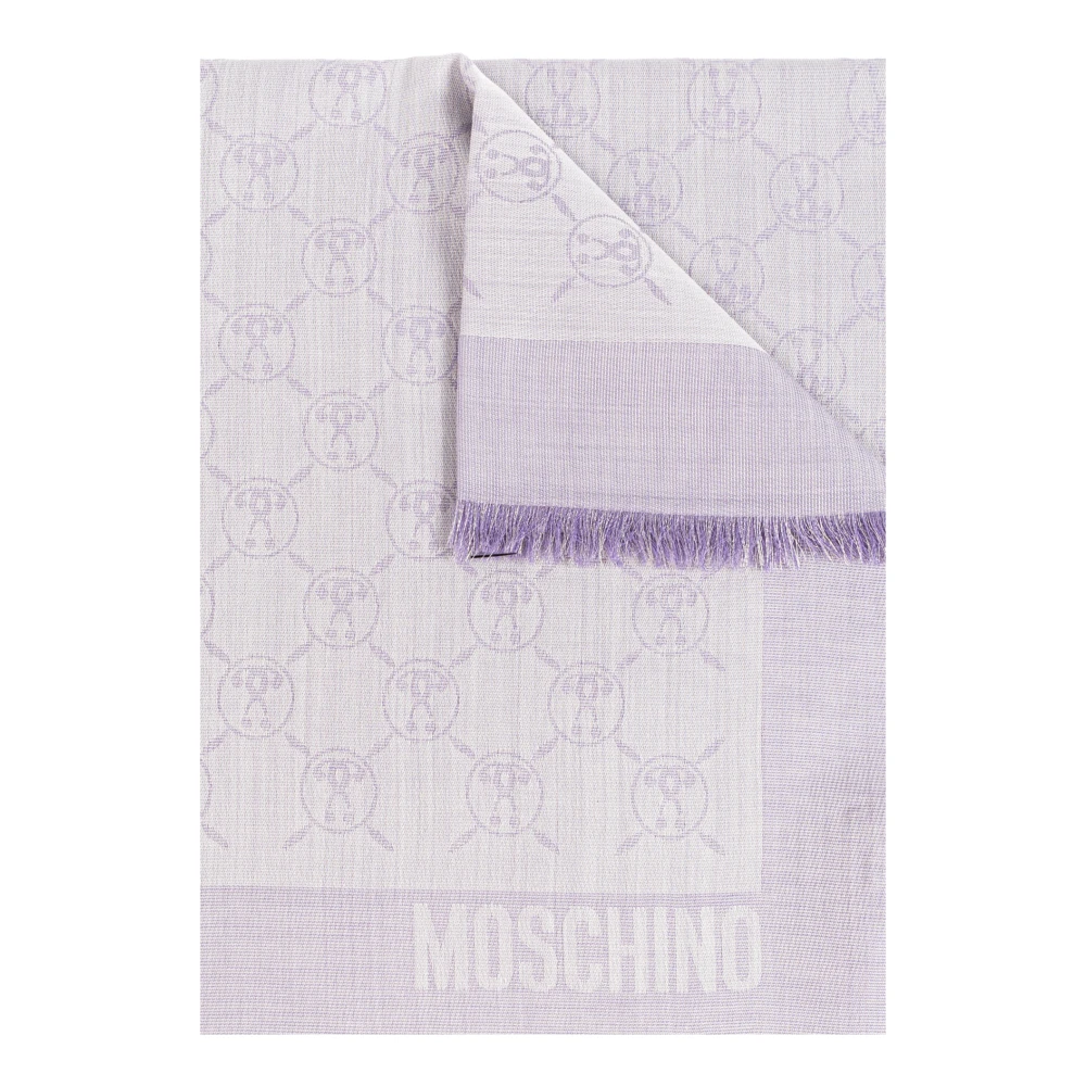 Moschino Sjaal met lurex draad Purple Unisex