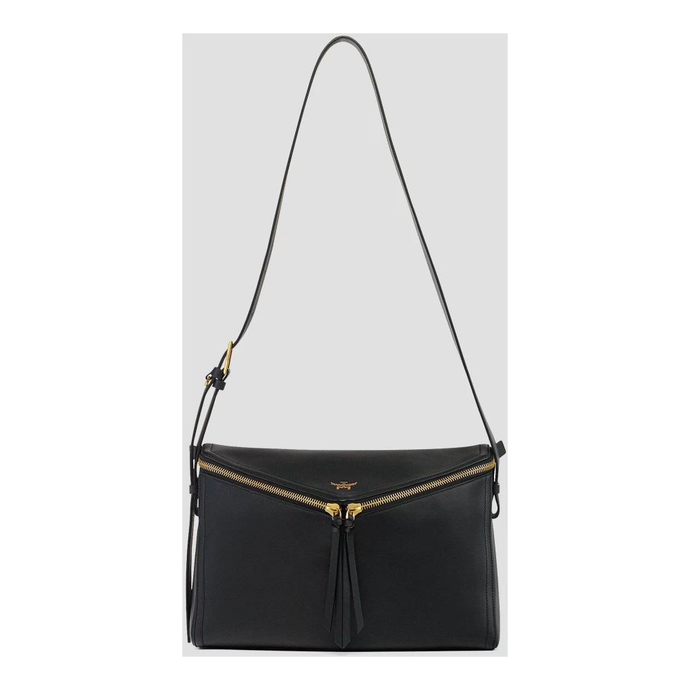 MCM Diamanten 3D schoudertas van kalfsleer Black Dames