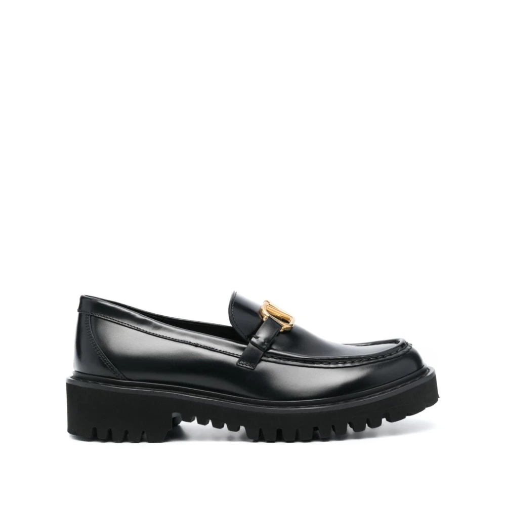 Valentino Garavani Schoenen Moccasins Zwart Aw23 Black Dames