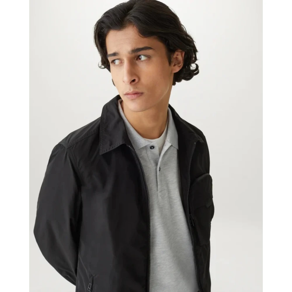 Belstaff Gestructureerde katoenen polo met Phoenix-embleem Gray Heren