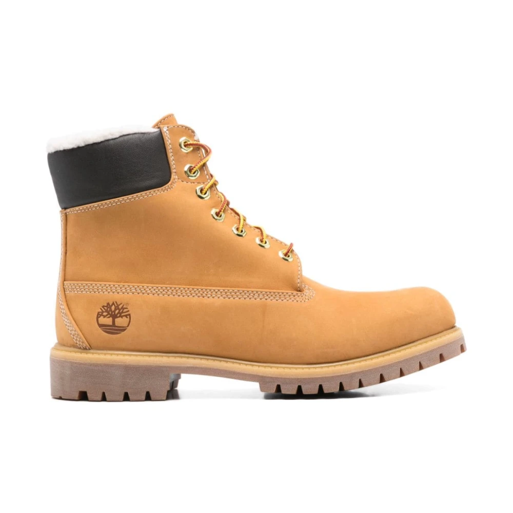 Timberland Beige Leather Lace-Up Ankle Boots - Male - Lace-Up Boots - Beige - 10 1/2 Uk - Shoes