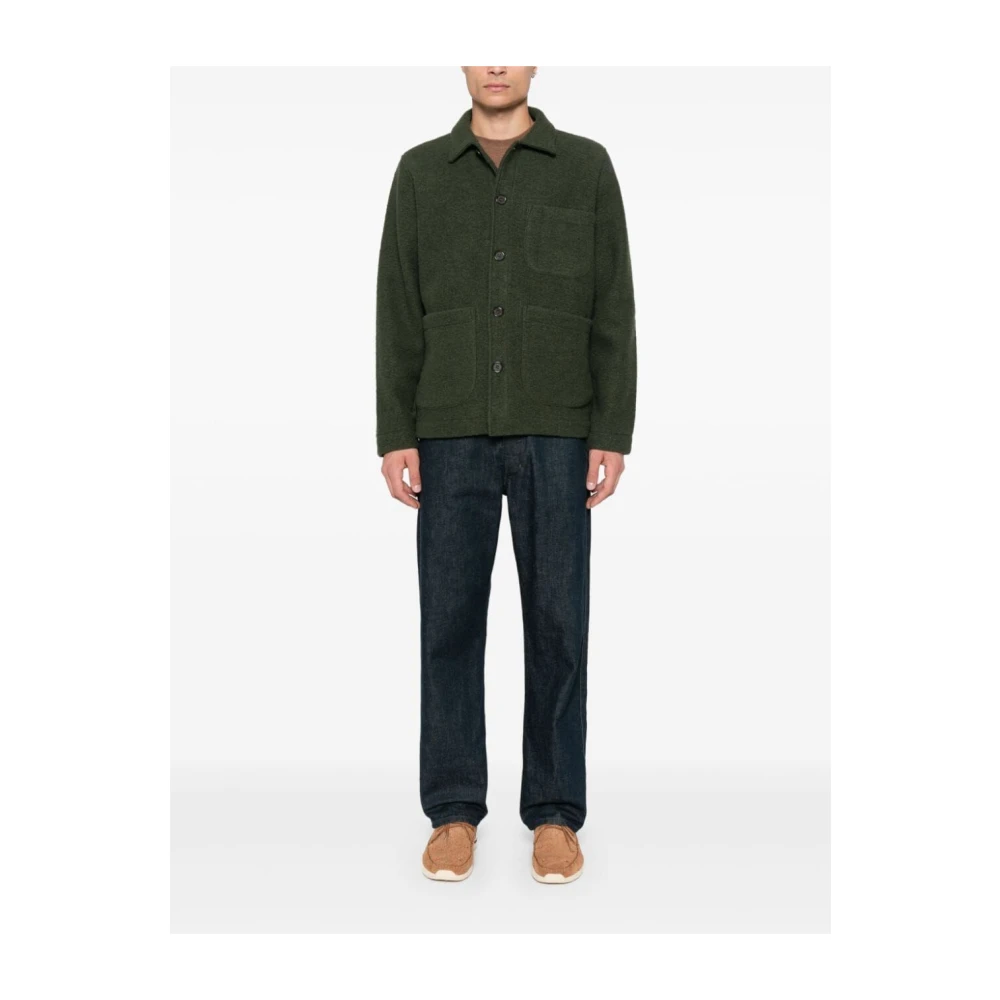 Universal Works Olijfgroene Wollen Field Jacket Green Heren