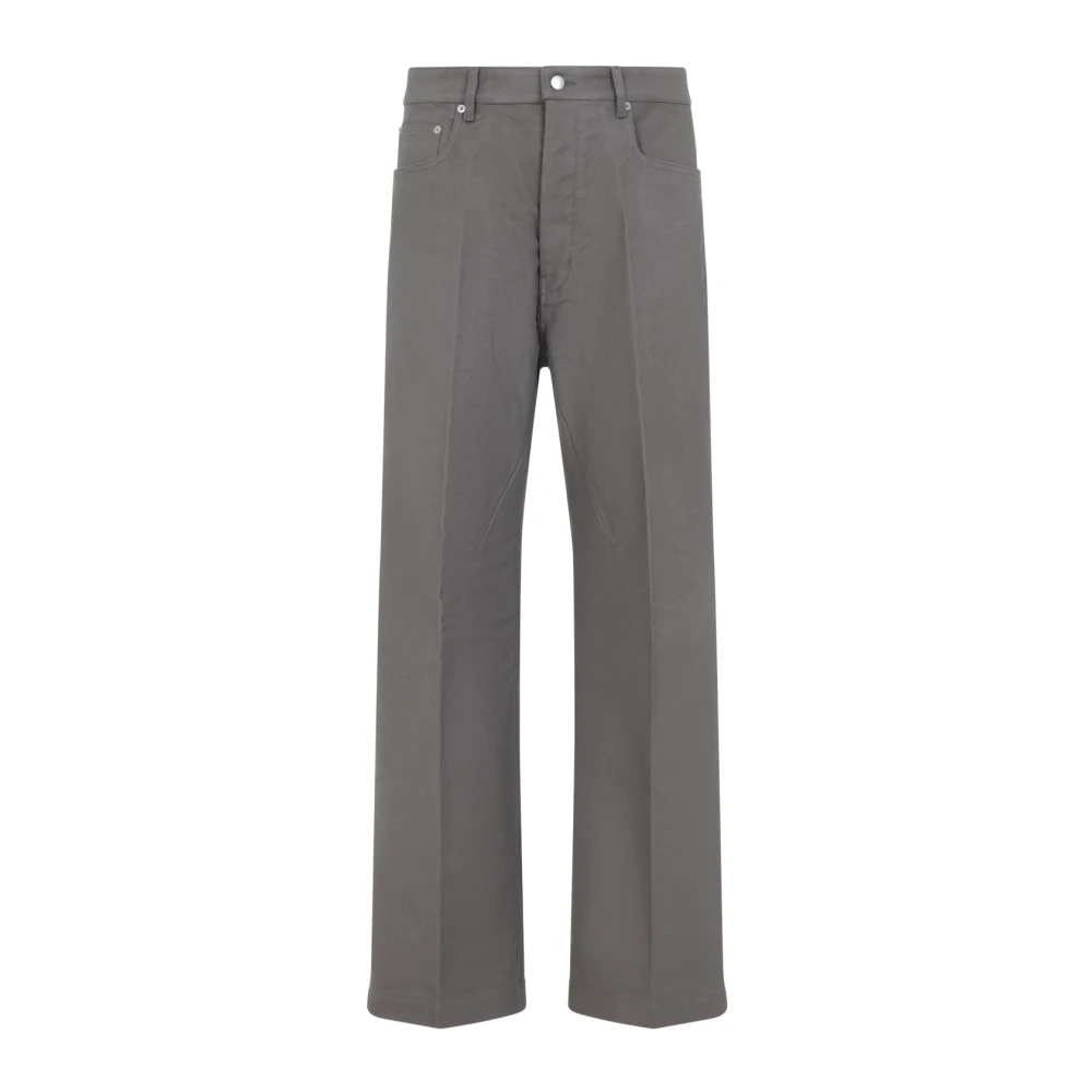 Rick Owens Men's Gray Straight Fit Jeans, W32, Dust Cotton Geth Jeans