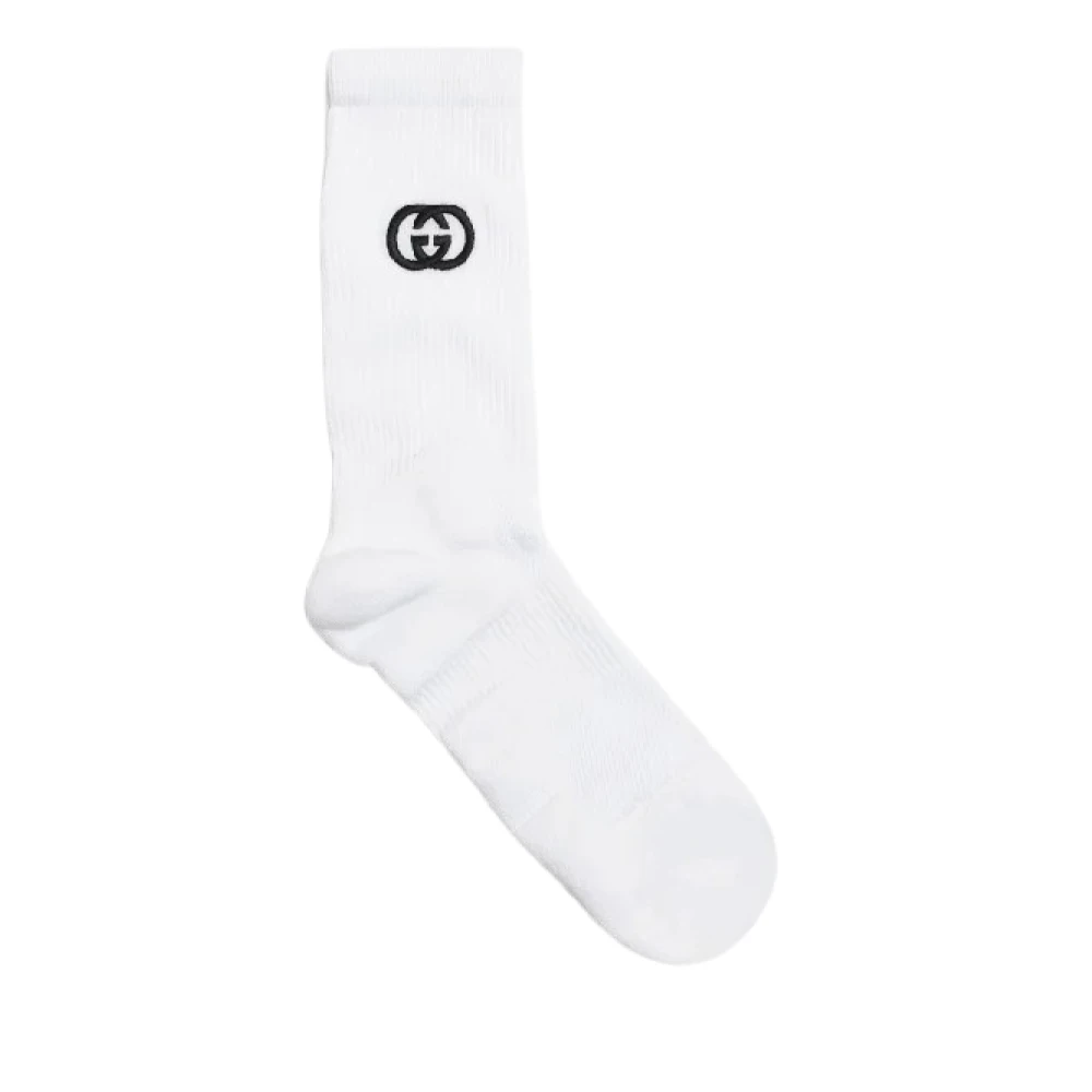 Gucci Witte Katoenen Logo Enkelsokken White Unisex