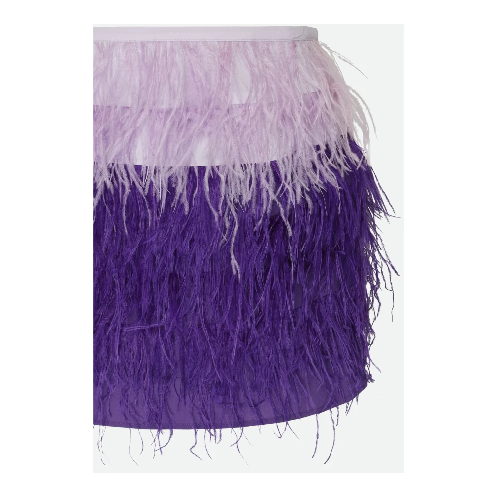 Twinset Paarse Veer Mini Rok Purple Dames