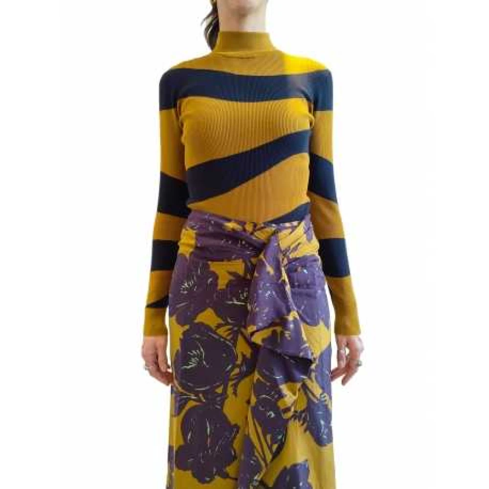 Essentiel Antwerp Mauve Bloemen Zijden Rok Glavia Toffee Multicolor Dames