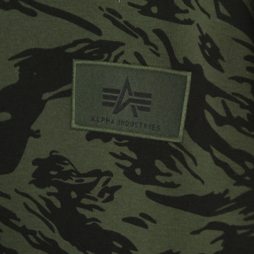 alpha industries Groene Camo Brushstroke Hoodie Stijlvol Green Heren