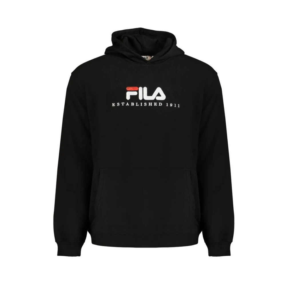 Fila Zwarte Katoenen Hoodie Stijlvol Comfort Black Heren