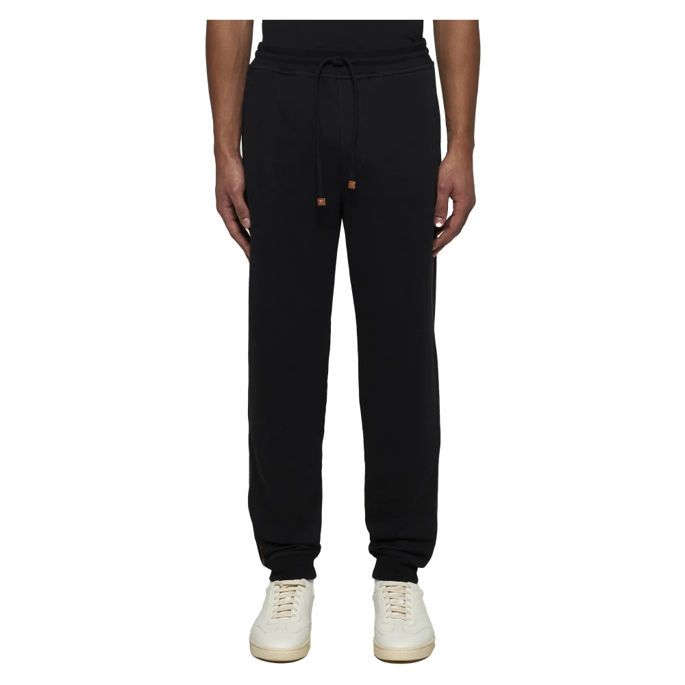BRUNELLO CUCINELLI Zwarte elastische taillebroek Black Heren
