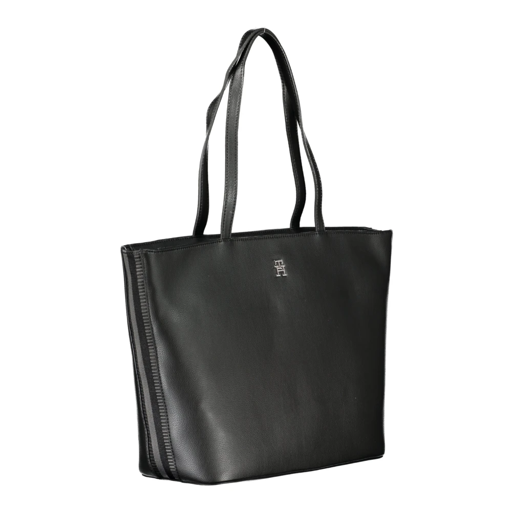 Tommy Hilfiger Zwarte Schoudertas met Ritssluiting Black Dames
