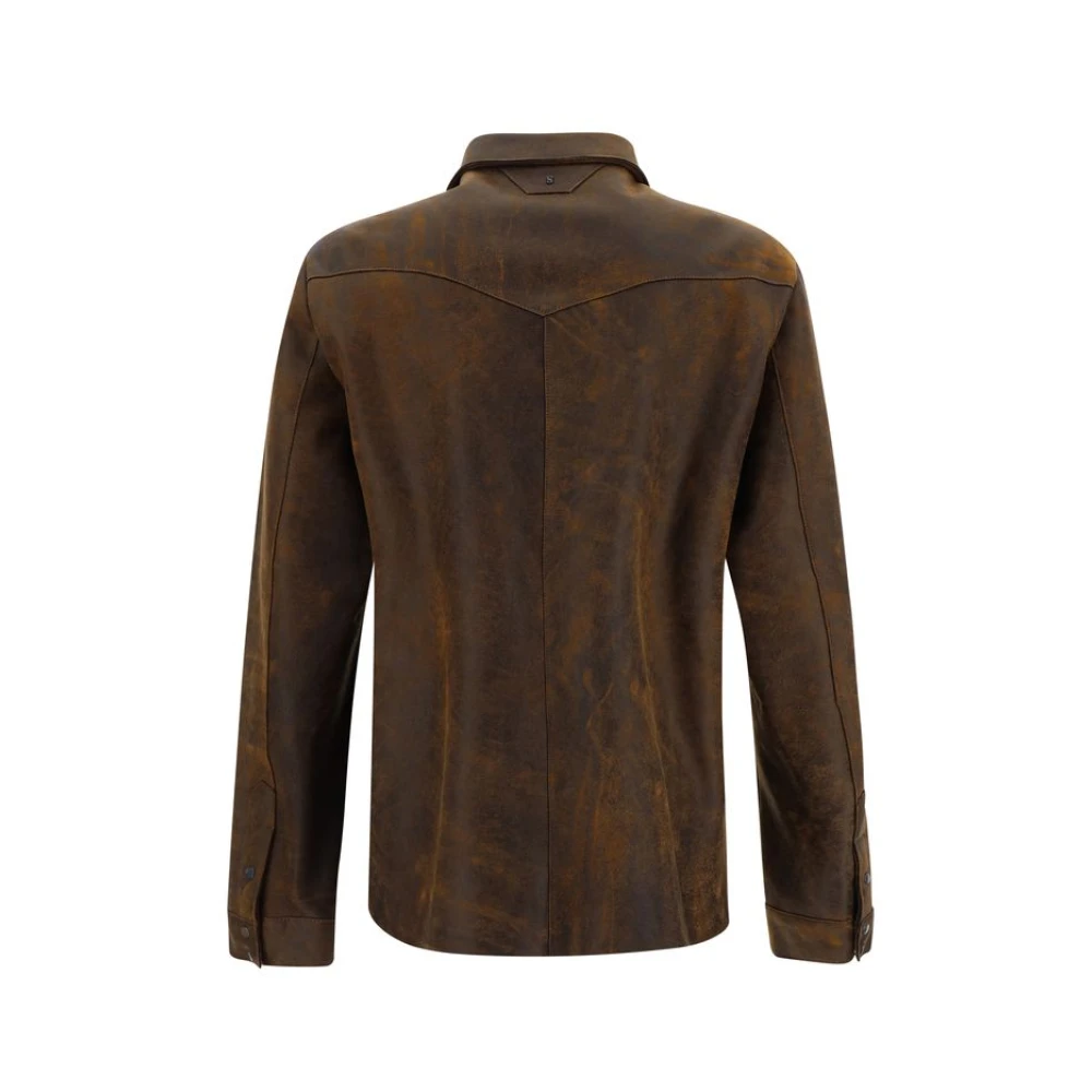 Salvatore Santoro Suède jas met knoopsluiting Brown Heren