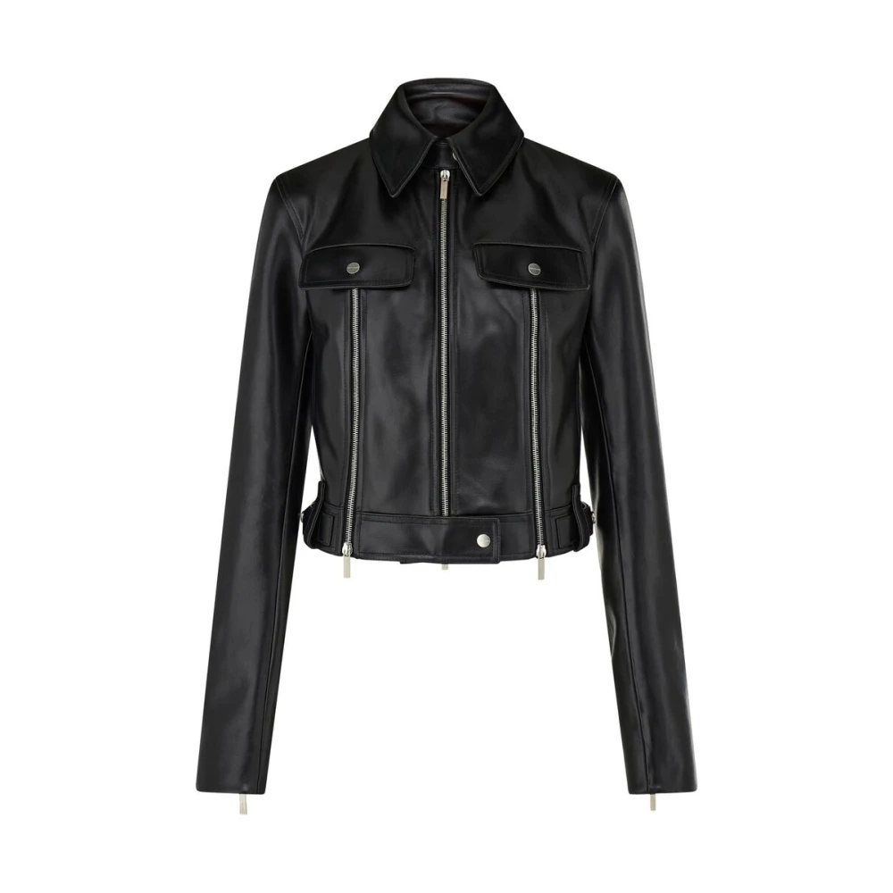 Salvatore Ferragamo Zwarte Leren Ritsjas Stijlvol Ontwerp Black Dames